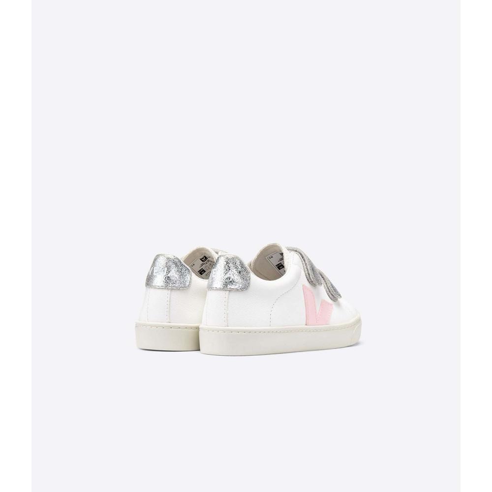 Kids' Veja ESPLAR CHROMEFREE Shoes White/Pink | SG 731PJJ